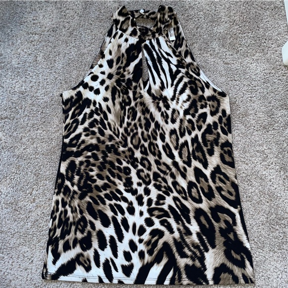 S-Twelve Women's Sleeveless Animal Print Top Size Small - Picture 1 of 7